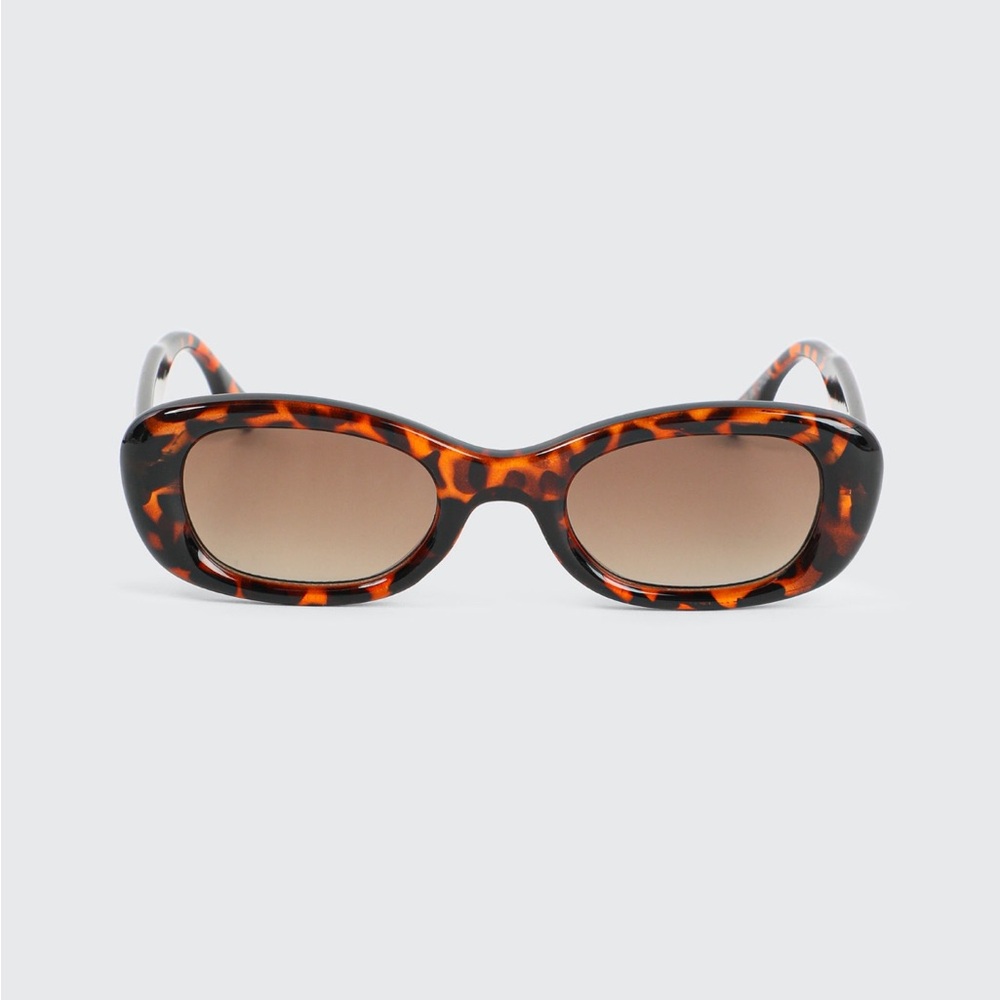 Skinny Oval Tortoiseshell Sunglasses